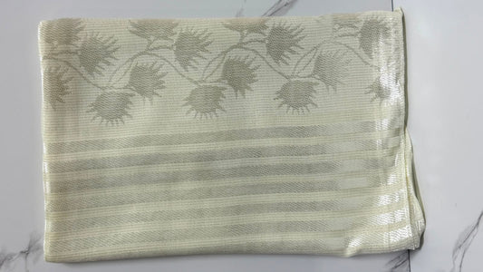 Pearl White Turkish Printed Hijab – Made in Turkey