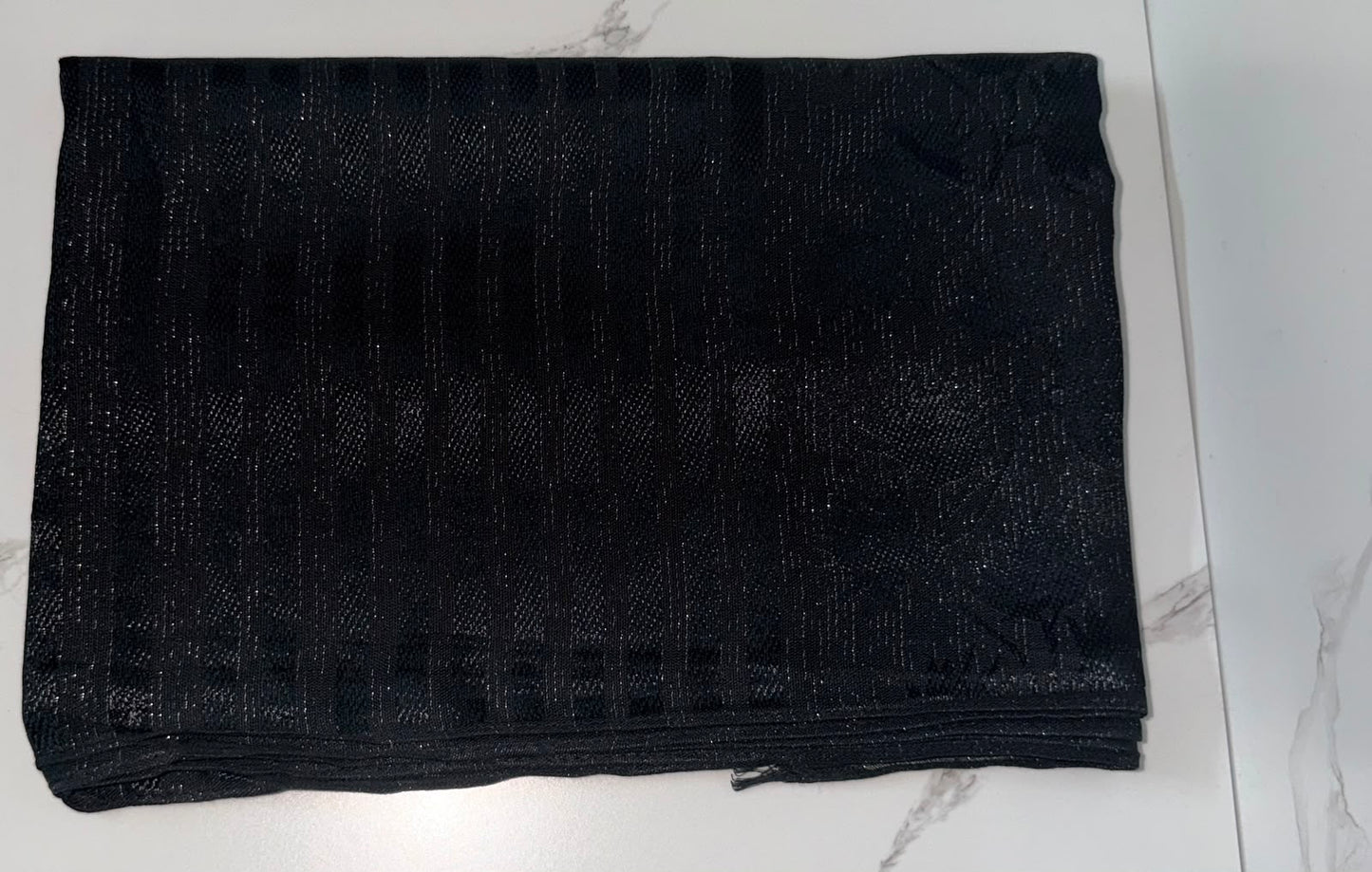 Black Turkish Printed Hijab – Made in Turkey
